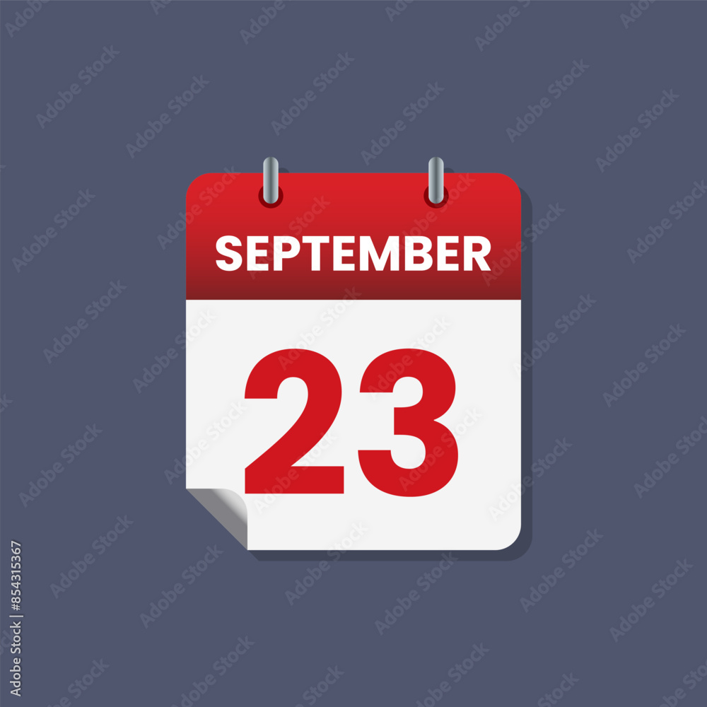 Fototapeta premium Calendar date month icon flat september vector