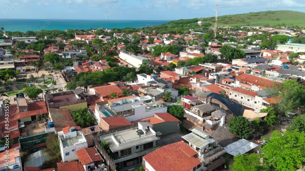 Imagem de drone da Vila de Jericoacoara