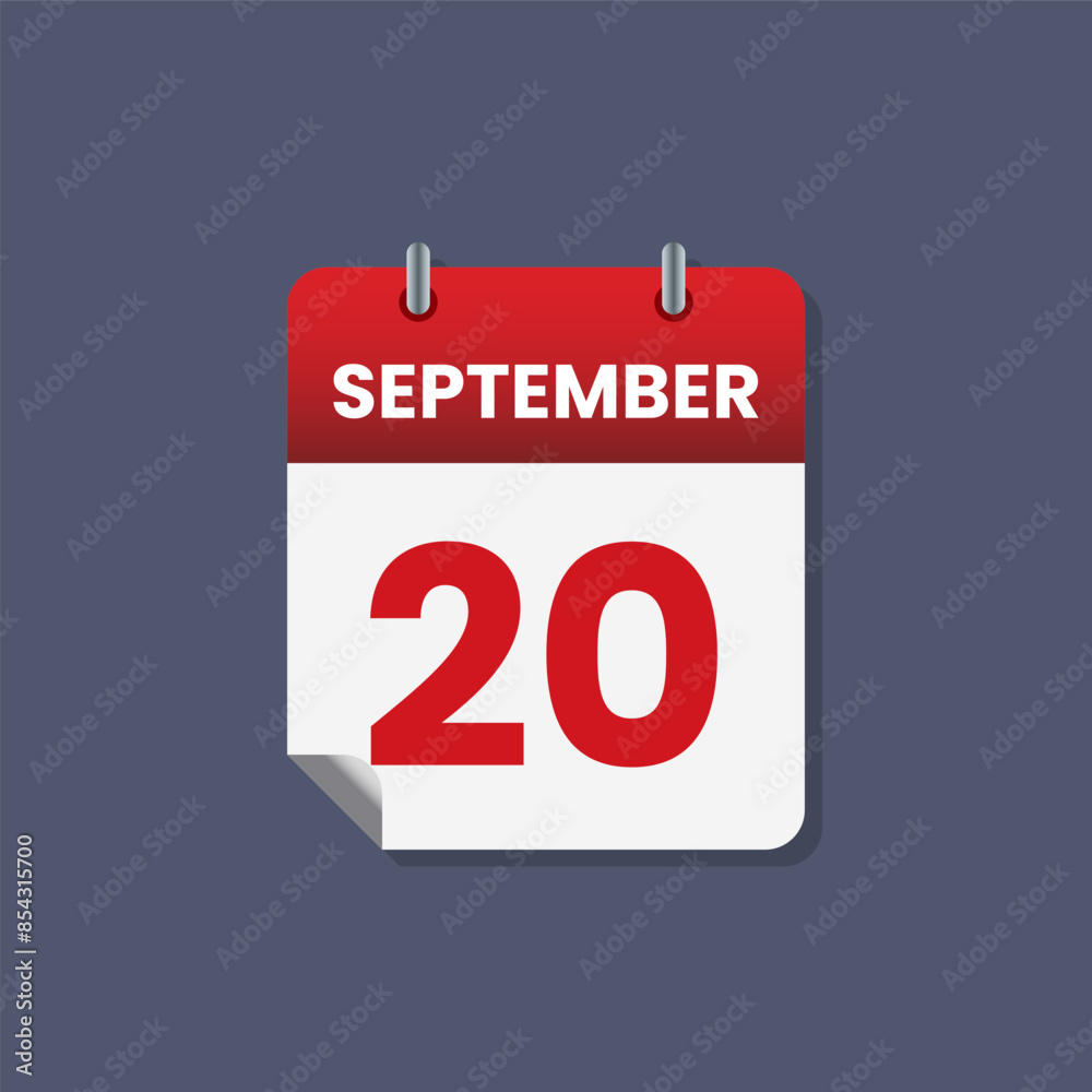 Calendar date month icon flat september vector Calendar date month icon flat september vector