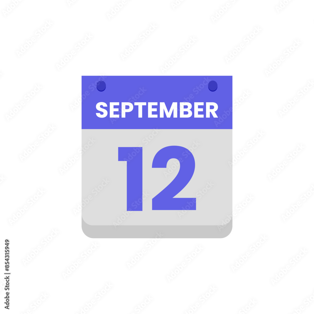 Calendar date month icon flat september vector Calendar date month icon flat september vector