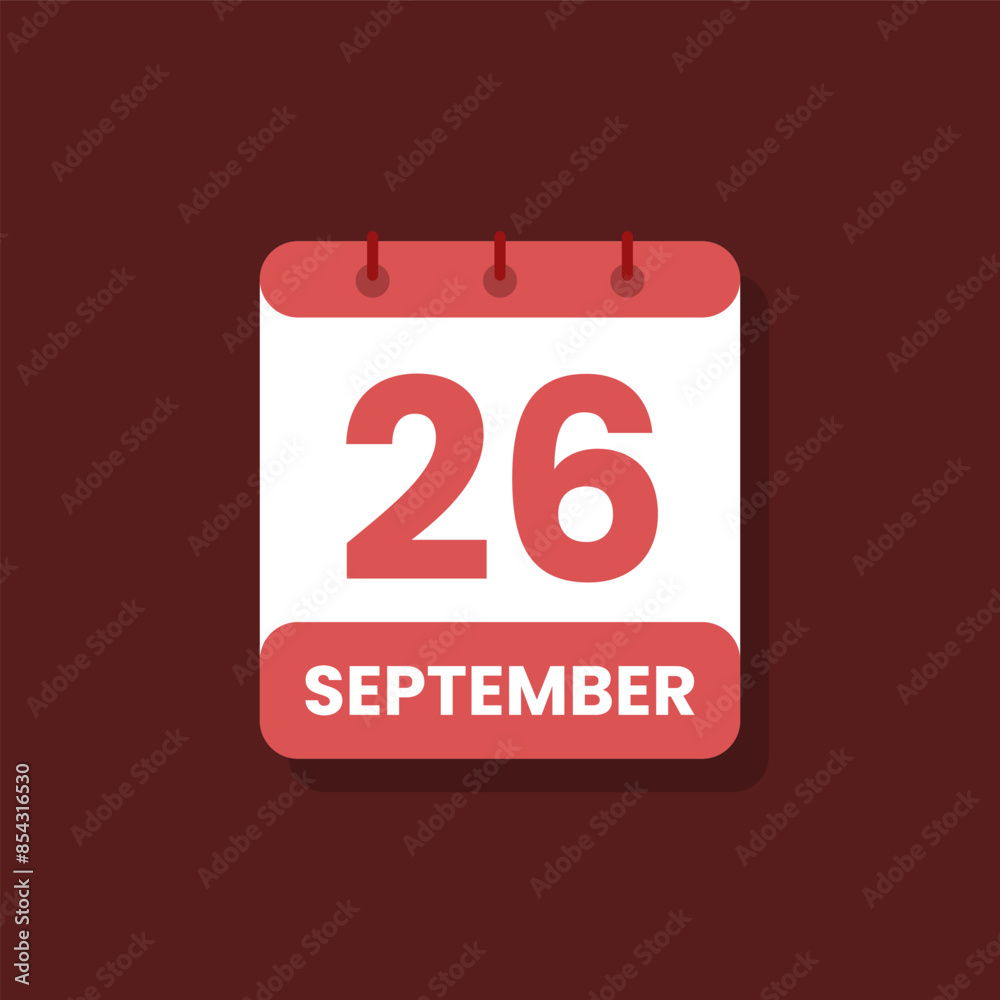 Calendar date month icon flat september vector Calendar date month icon flat september vector