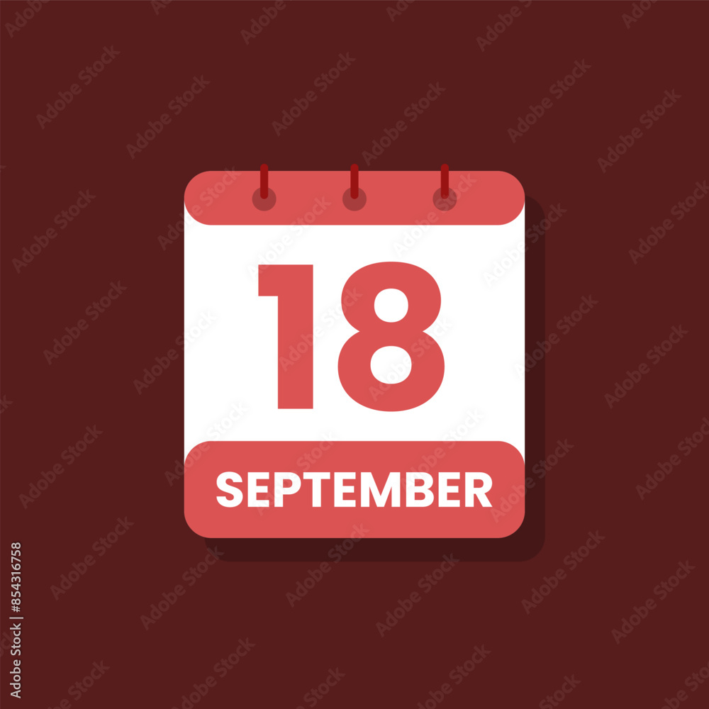 Calendar date month icon flat september vector