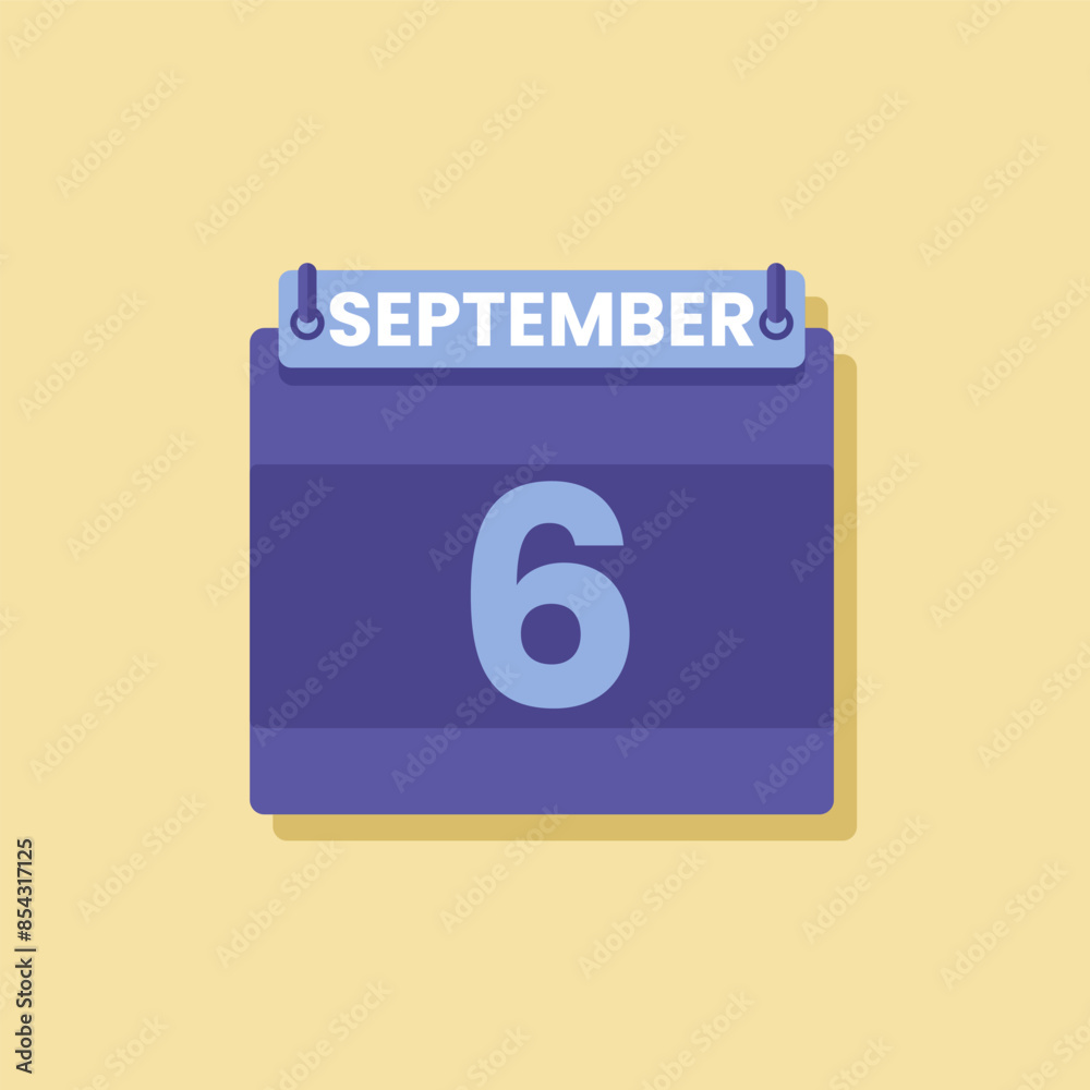 Calendar date month icon flat september vector Calendar date month icon flat september vector