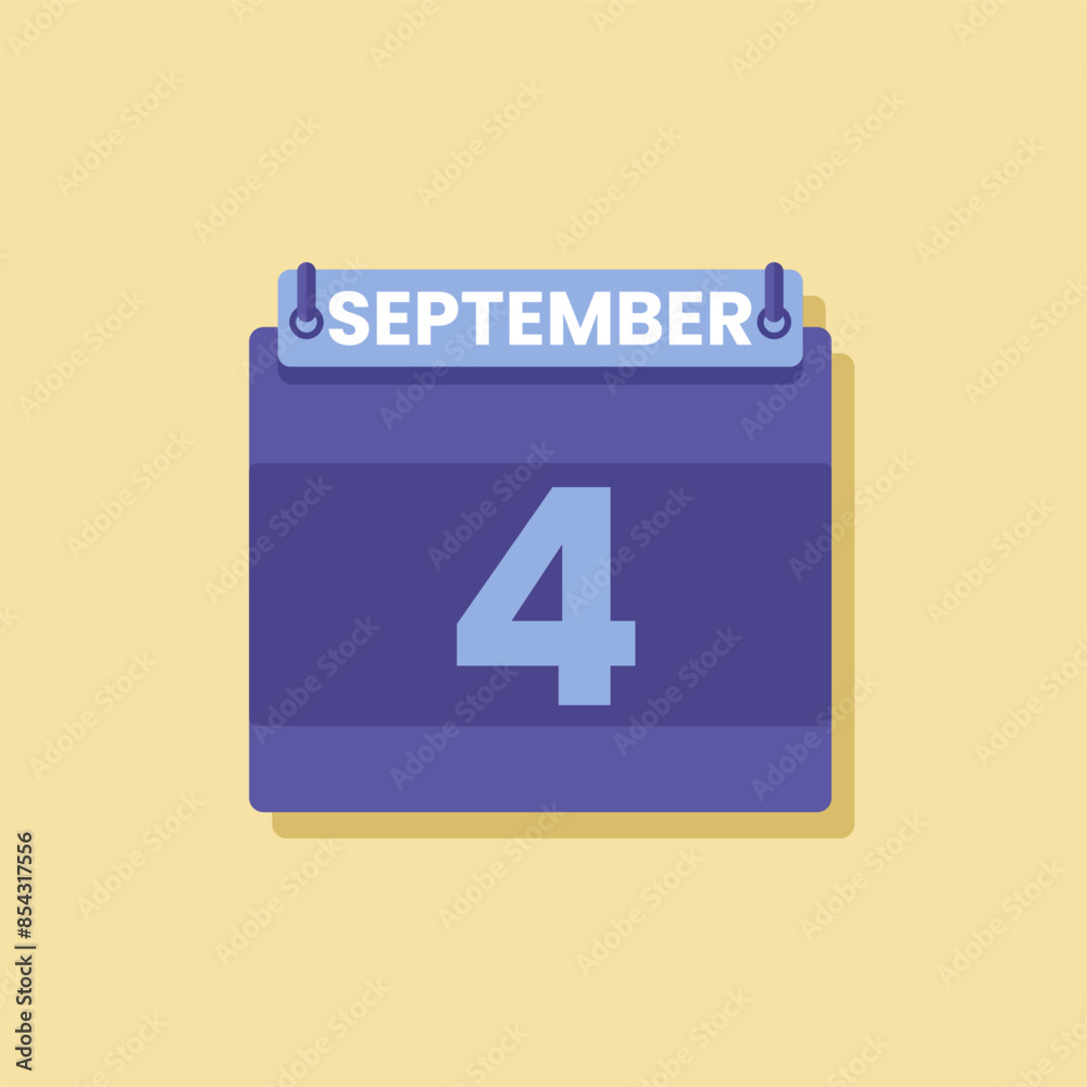 Fototapeta premium Calendar date month icon flat september vector