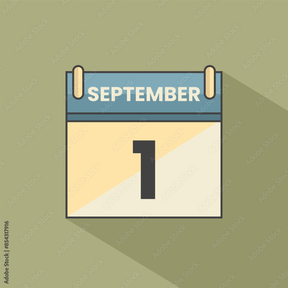 Calendar date month icon flat september vector Calendar date month icon flat september vector