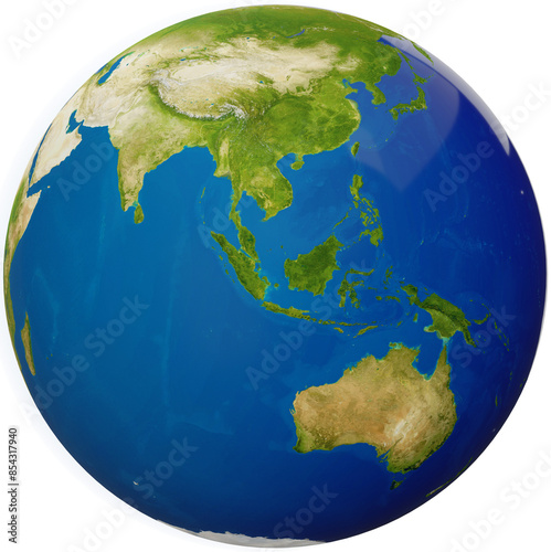 Photography planet earth globe, global, focus at South East Asia, 3d-illustration, elements