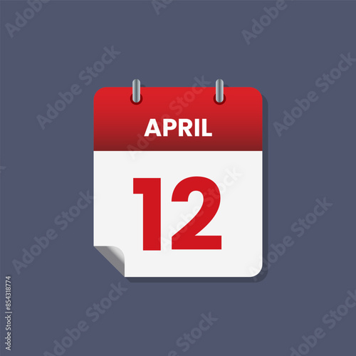 Calendar date month icon flat April vector