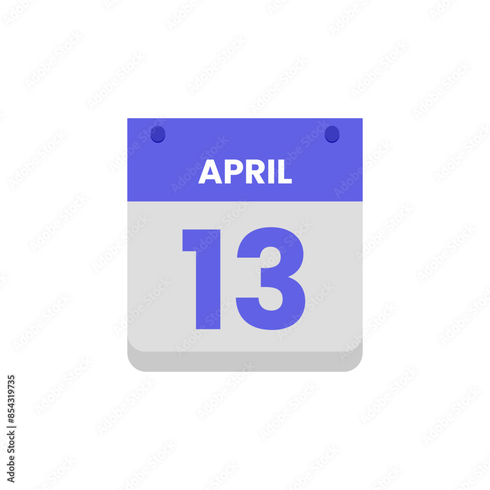 Calendar date month icon flat April vector Calendar date month icon flat April vector