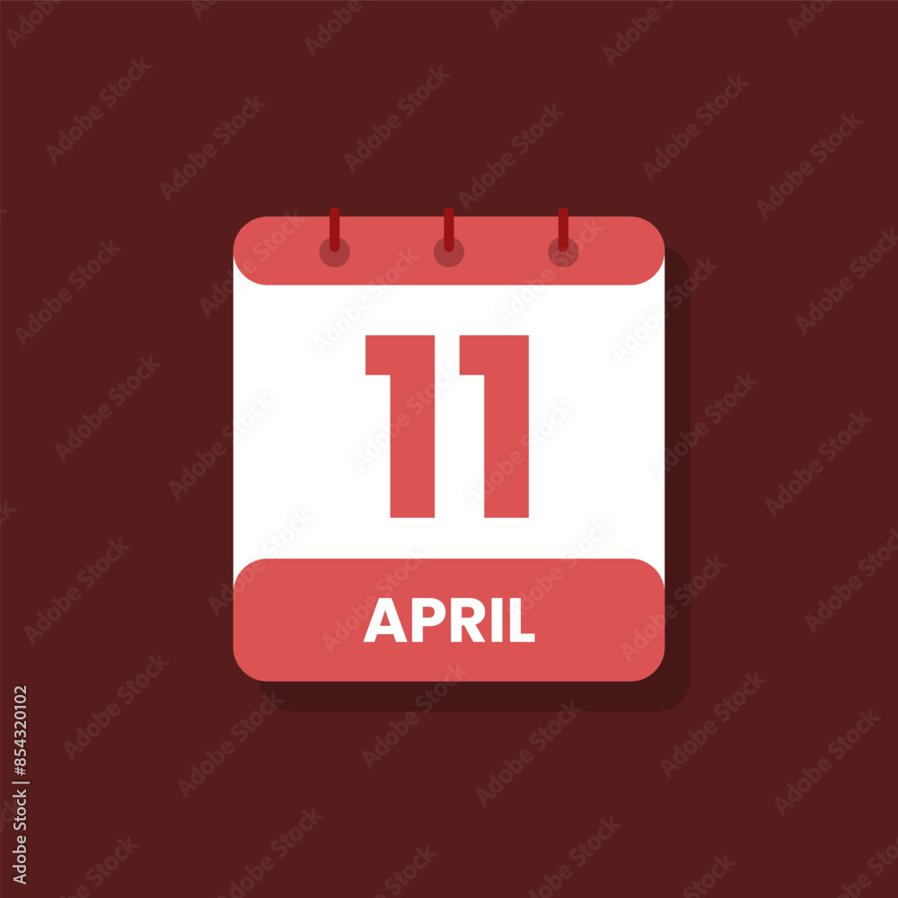 Calendar date month icon flat April vector Calendar date month icon flat April vector