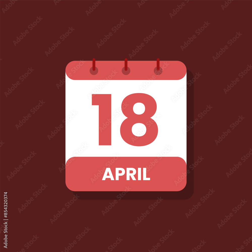 Calendar date month icon flat April vector Calendar date month icon flat April vector