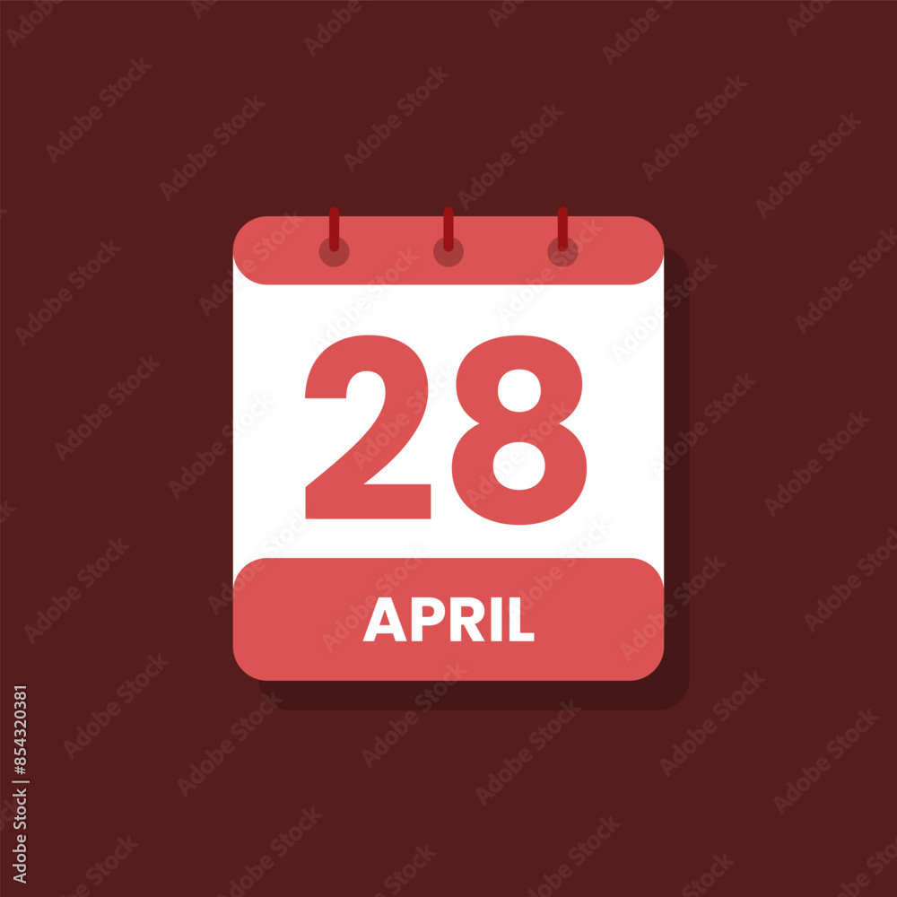 Calendar date month icon flat April vector