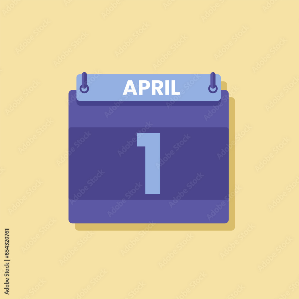 Calendar date month icon flat April vector Calendar date month icon flat April vector