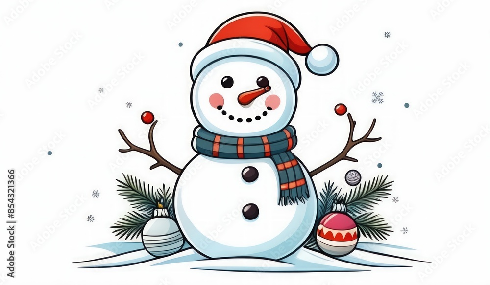 snowman with hat and smile snowman with hat and smile