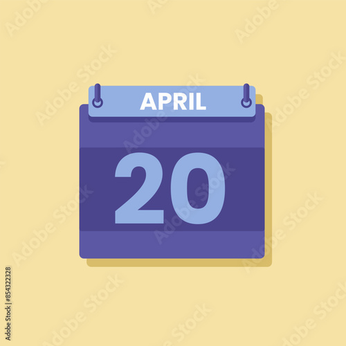 Calendar date month icon flat April vector