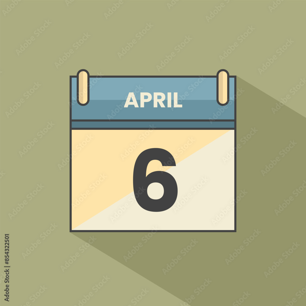 Calendar date month icon flat April vector Calendar date month icon flat April vector
