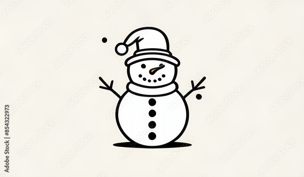 snowman with hat and smile snowman with hat and smile