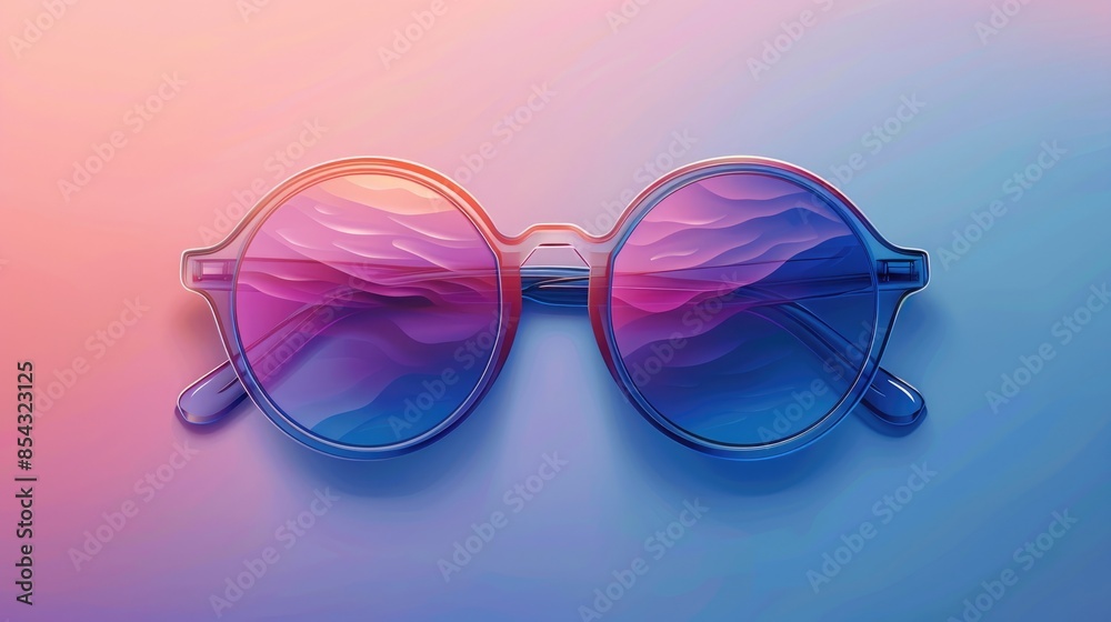 Icon of sunglasses isolated for summer vibes Icon of sunglasses isolated for summer vibes