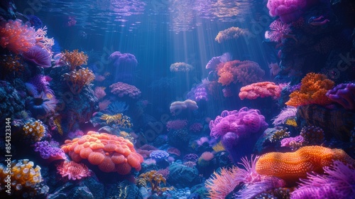 Wallpaper Mural Underwater Dance Delve into the depths of an underwater world, using artistic movements and unexpected camera angles, to bring to life the mesmerizing dance of marine life in a photorealistic style Torontodigital.ca