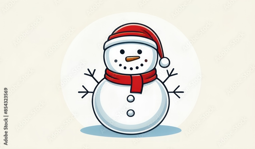snowman on the snow background
