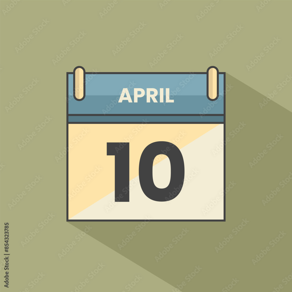 Calendar date month icon flat April vector Calendar date month icon flat April vector