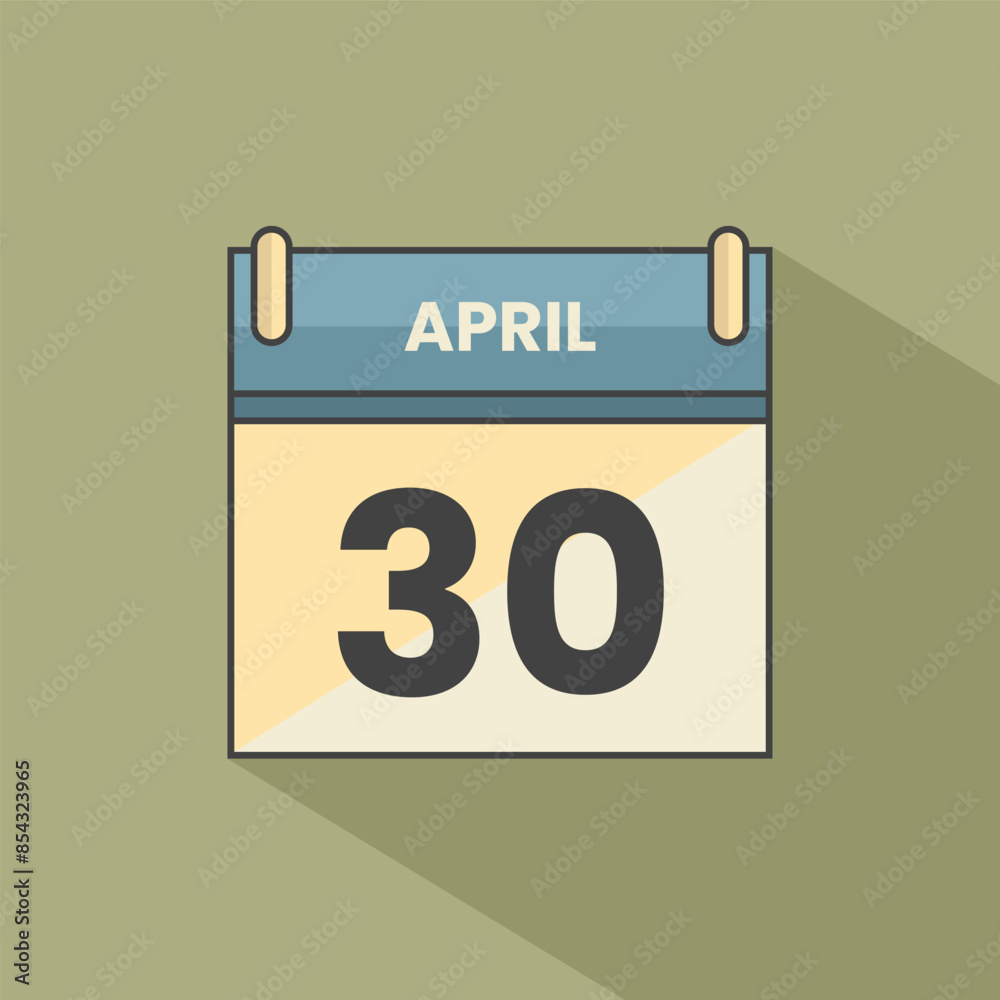 Calendar date month icon flat April vector Calendar date month icon flat April vector
