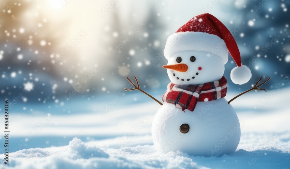 snowman on the snow background snowman on the snow background