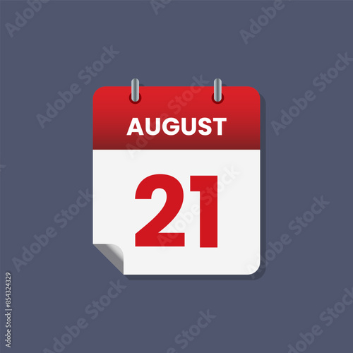 Calendar date month icon flat august vector