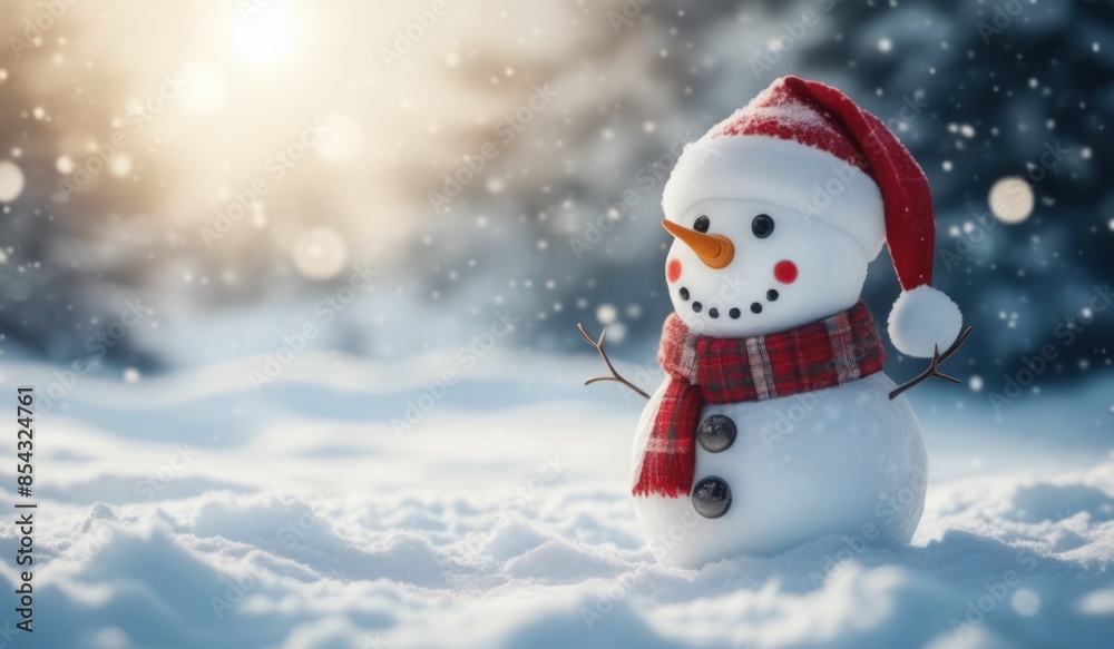 snowman on the snow background snowman on the snow background