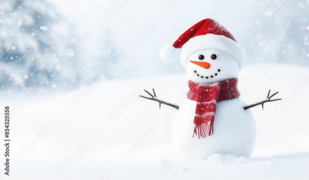 snowman with red hat and red scarf snowman with red hat and red scarf