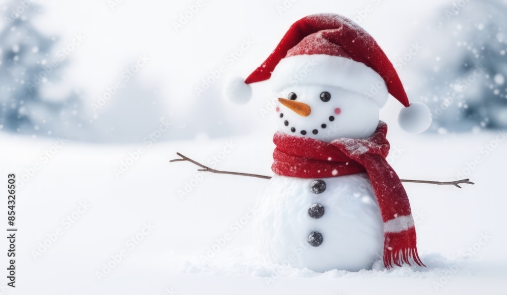 snowman with red hat and red scarf snowman with red hat and red scarf