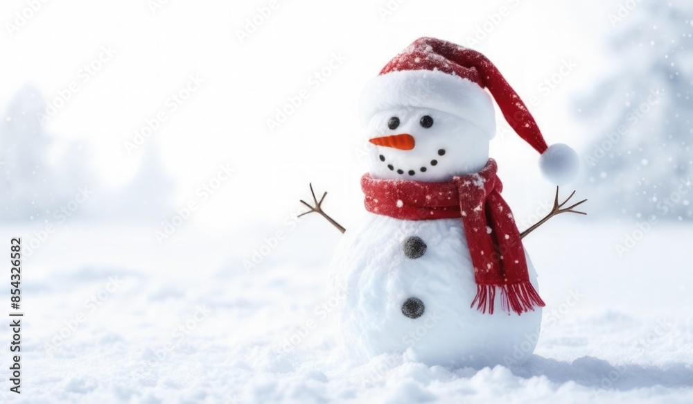 snowman with red hat and red scarf snowman with red hat and red scarf