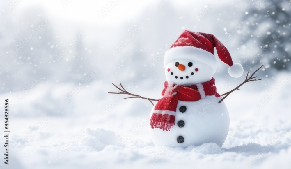 snowman with red hat and red scarf snowman with red hat and red scarf