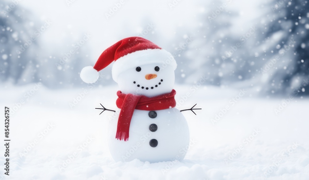 snowman with red hat and red scarf snowman with red hat and red scarf