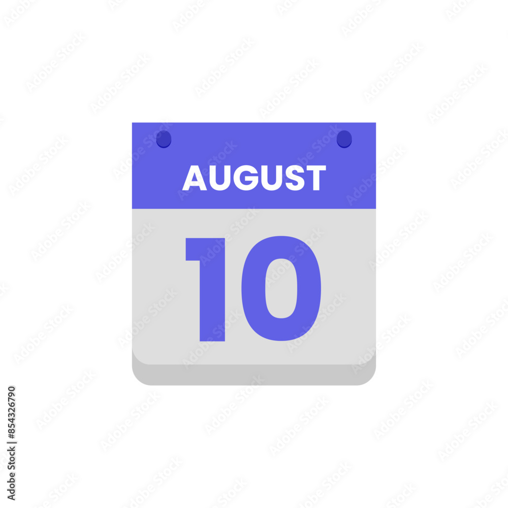 Calendar date month icon flat august vector Calendar date month icon flat august vector