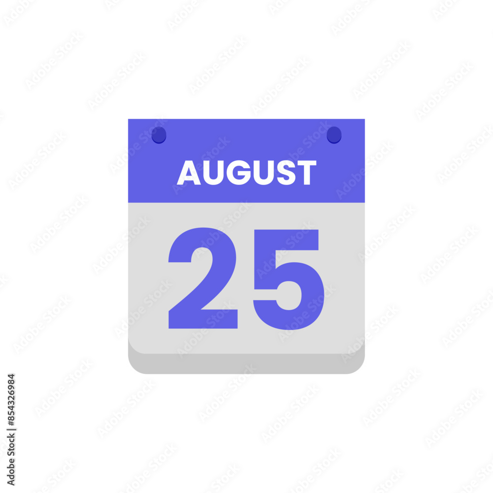 Calendar date month icon flat august vector Calendar date month icon flat august vector