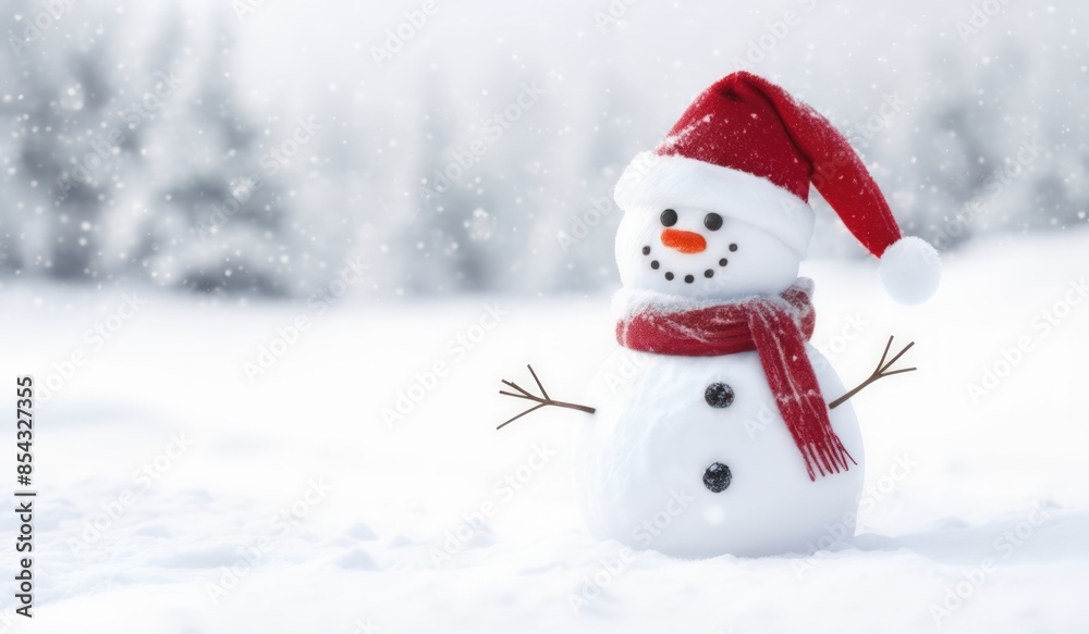 snowman with red hat and scarf background snow snowman with red hat and scarf background snow