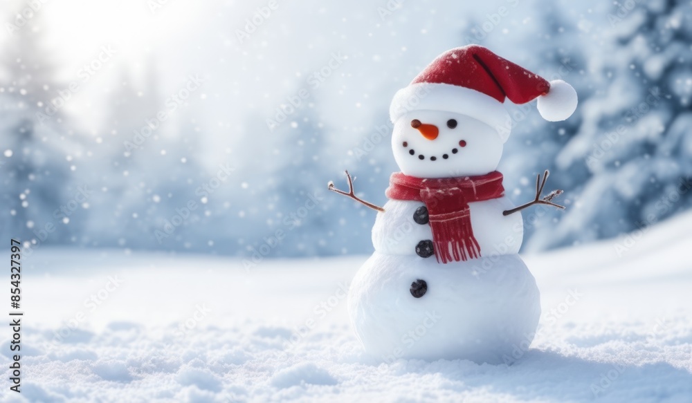 snowman with red hat and scarf background snow snowman with red hat and scarf background snow