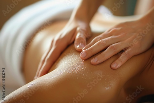 Close-up of lymphatic drainage massage