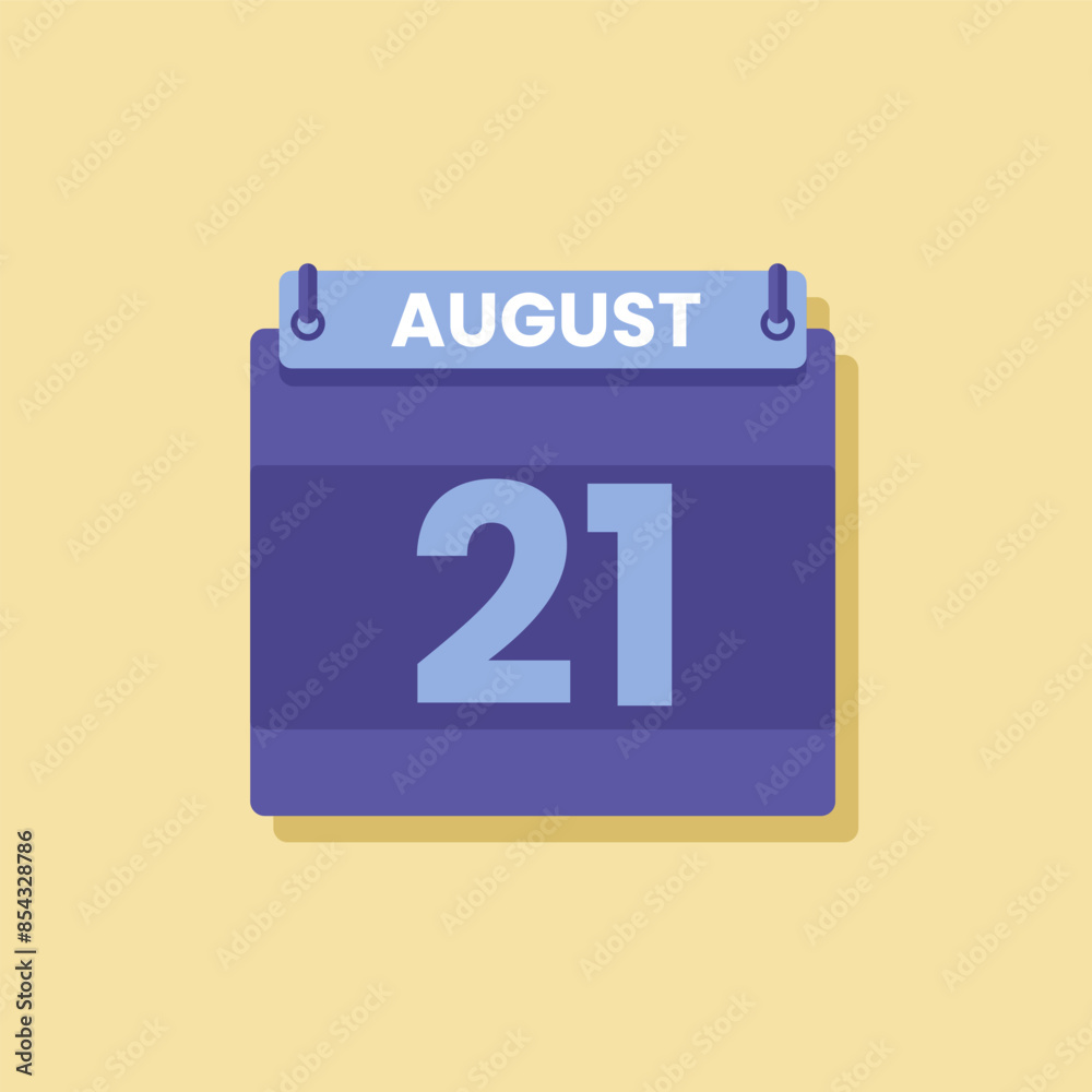 Calendar date month icon flat august vector Calendar date month icon flat august vector