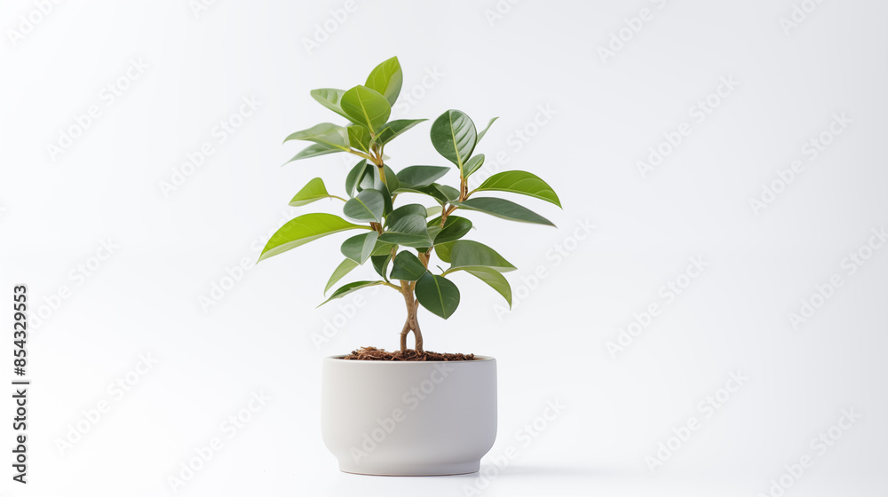 Minimalist Potted Plant on White Background Minimalist Potted Plant on White Background