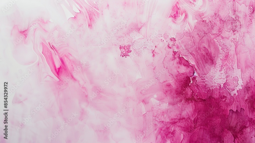 Fototapeta premium Pink watercolor wash, fluid and gradient, wide-angle view, artistic and soft texture 