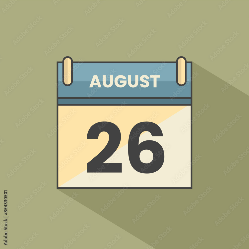 Calendar date month icon flat august vector Calendar date month icon flat august vector