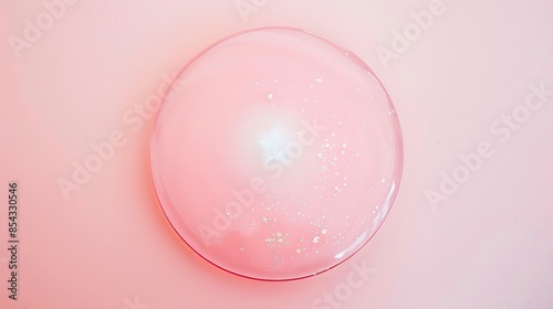 Pink circle with a tiny white star in the center, close-up view, simple and charming