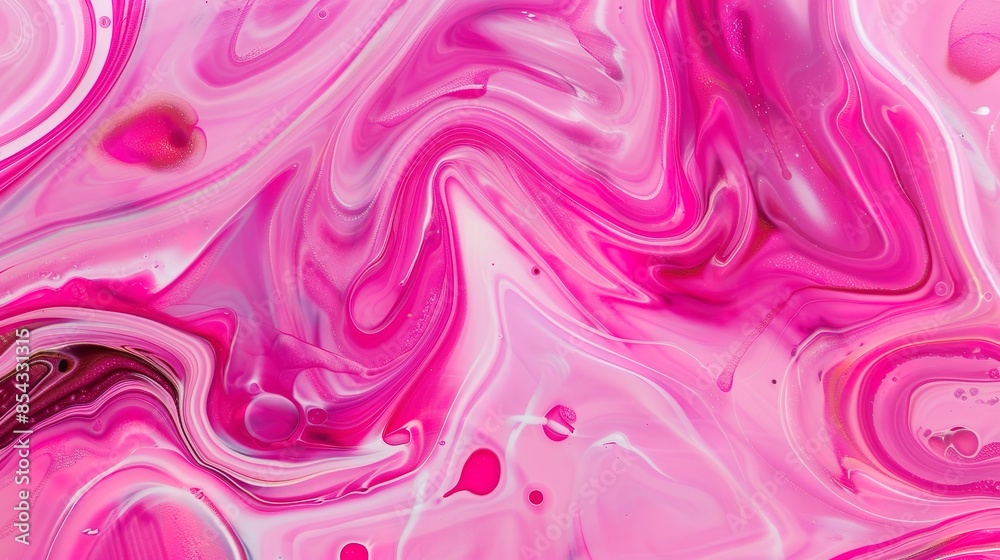 Pink background with fluid acrylic pour patterns, close-up view, swirling colors, dynamic and artistic Pink background with fluid acrylic pour patterns, close-up view, swirling colors, dynamic and artistic