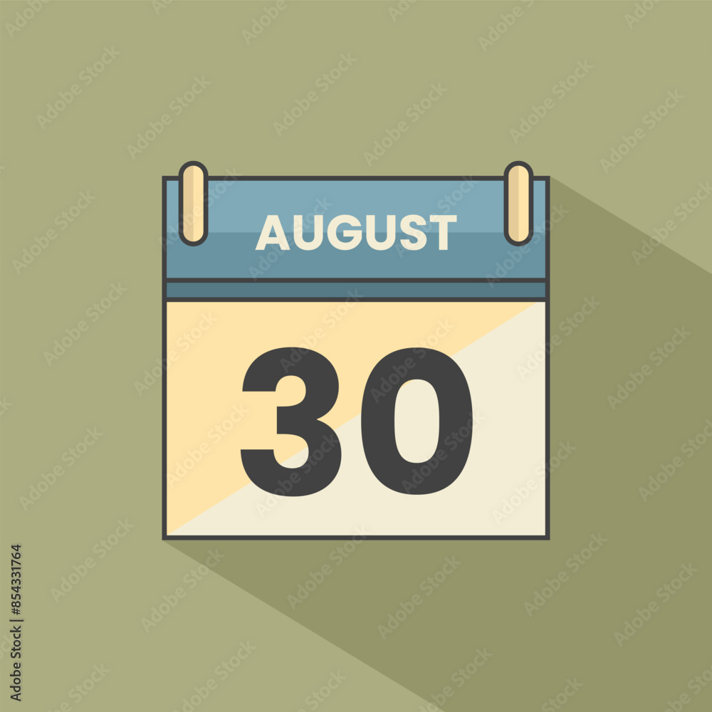 Calendar date month icon flat august vector Calendar date month icon flat august vector