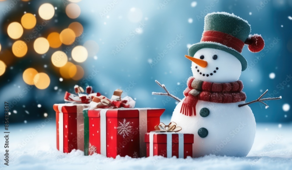 merry christmas tree with gifts and snowman. merry. red hat. smile. white. snow. happy. merry christmas tree with gifts and snowman. merry. red hat. smile. white. snow. happy.