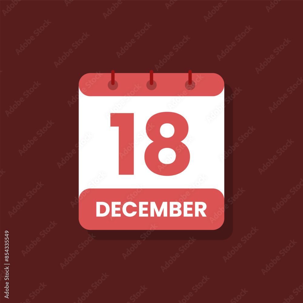 Calendar date month icon flat december vector Calendar date month icon flat december vector
