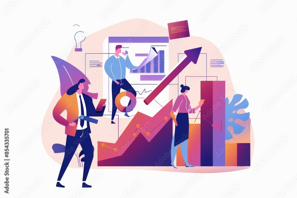 Conceptual Business Flat Illustration created with Generative AI Conceptual Business Flat Illustration created with Generative AI