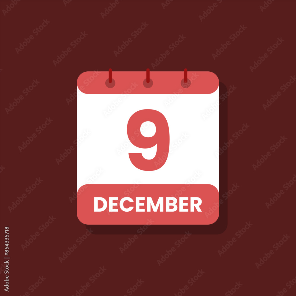 Calendar date month icon flat december vector Calendar date month icon flat december vector