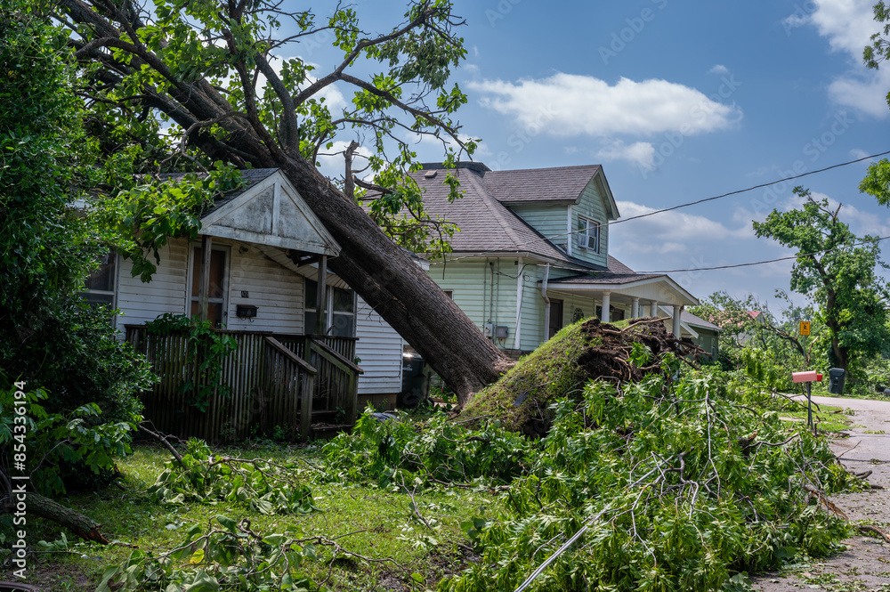 Destroyed town by a Tornado in Oklahoma State Destroyed town by a Tornado in Oklahoma State